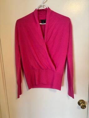 Sofia Cashmere Pink Wrap-Front Women's Sweater